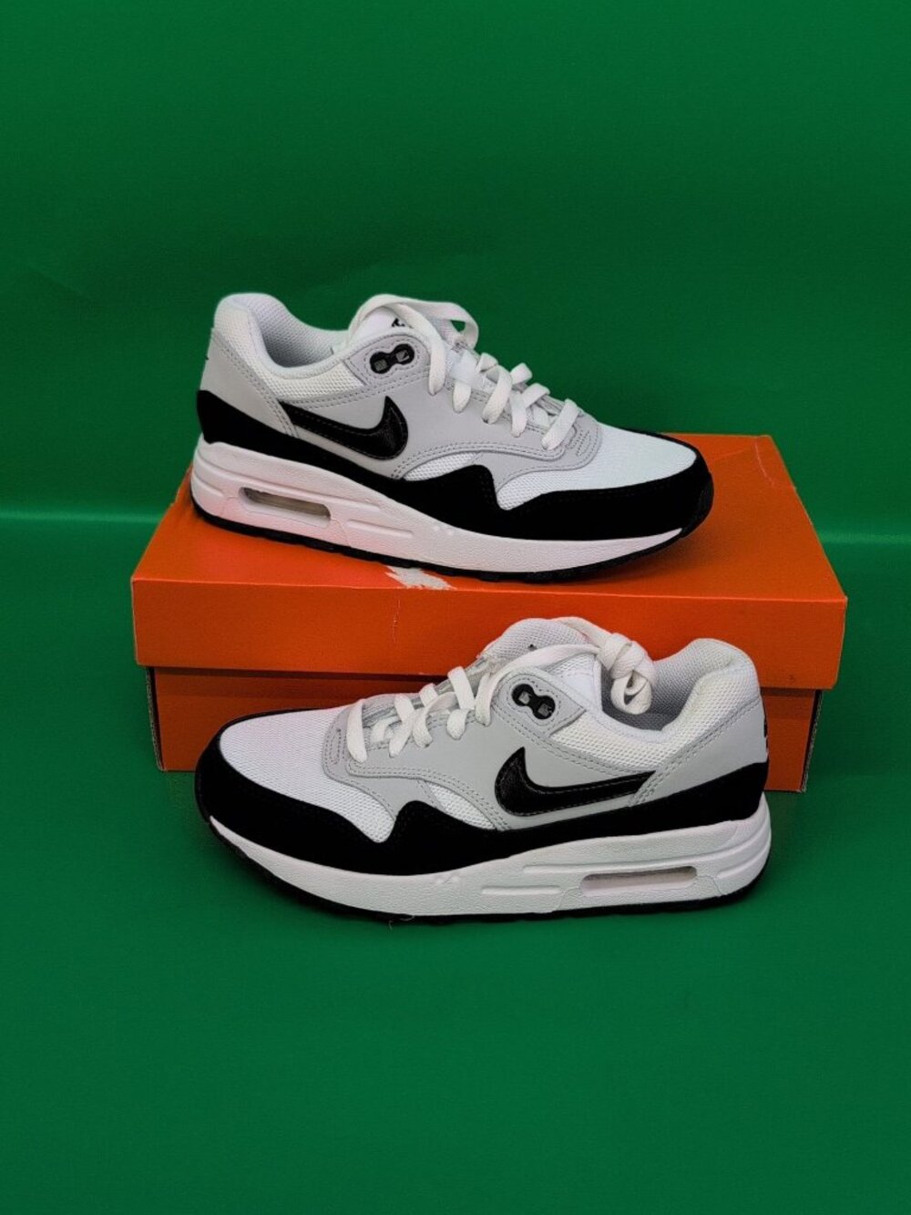 Nike Air Max 1 GS Sneaker Unisex Kid's Shoes US 3Y White & Black DZ3307-106